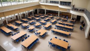 mesa para refeitório escolar: como dimensionar para o número de alunos